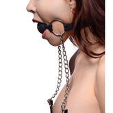 HINDER - Breathable Ball Gag + Nipple Clamps